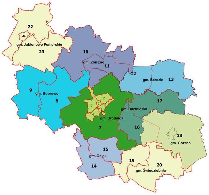 mapa powiatu brodnickiego