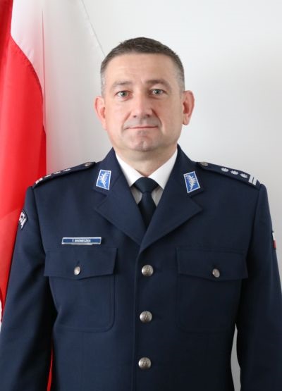 Komendant Powiatowy Policji w Brodnicy młodszy inspektor Tomasz Skoneczka