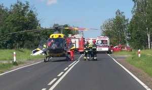 Wypadek trzech osobówek w Wielkim Głęboczku